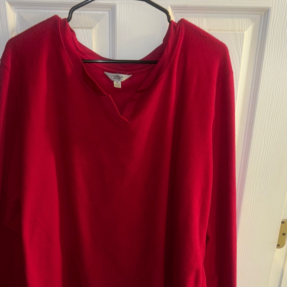 Vibrant Red Pullover Top